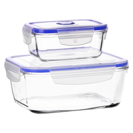 Superblock Rectangle 2Pc Set – Premium Glass Food Containers