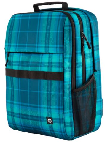 HP Campus XL Tartan Plaid Backpack – Blue, 20L, 16" Laptop Pocket