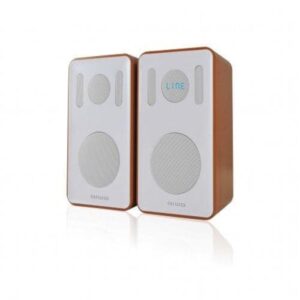 Aiwa Dual Bookshelf Bluetooth Speaker with LED Display and Remote