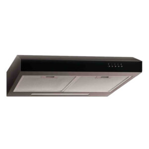 Elica Verve Lux 60cm Undercabinet Cooker Hood – Black Glass Flap with Halo Lighting