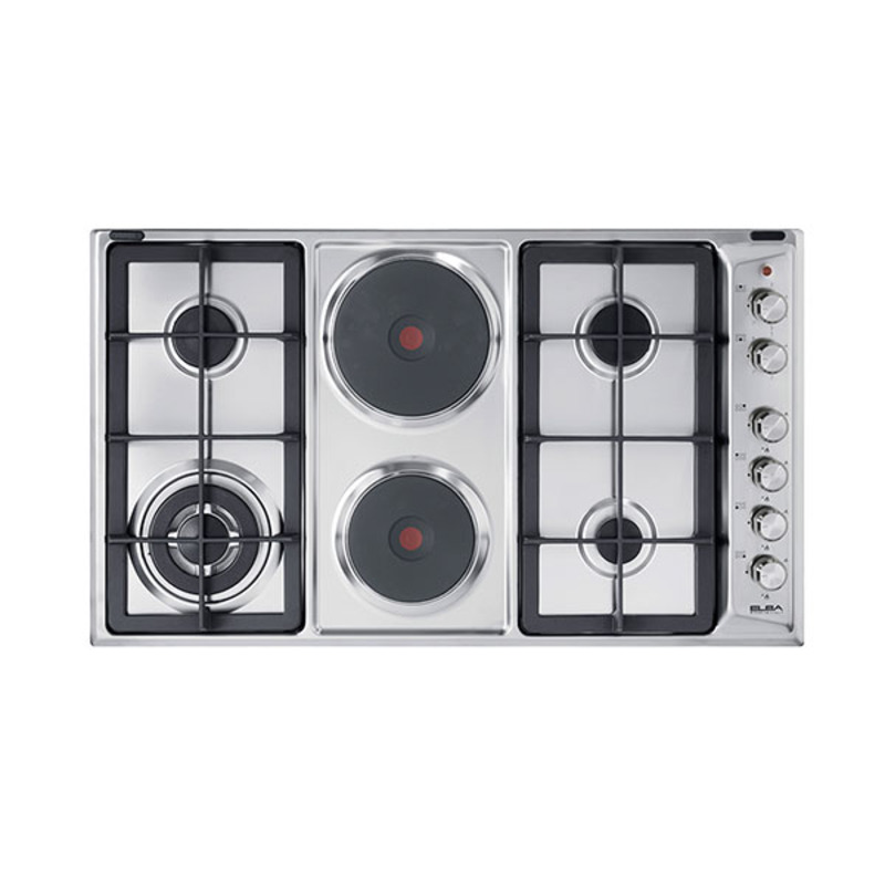 Elba Classic 90cm Gas Hob with 4 Burners and 2 Electric Plates