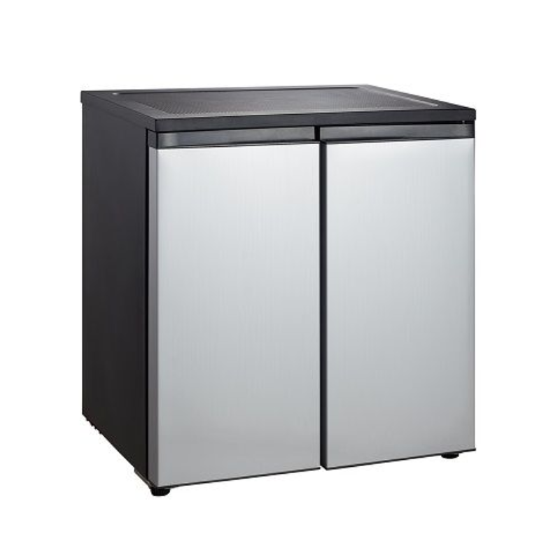 Goldair 240 Litre Under Counter Side-by-Side Refrigerator GUSS-240 with stainless steel doors