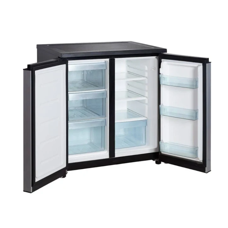 Goldair 240 Litre Under Counter Side-by-Side Refrigerator GUSS-240 with stainless steel doors