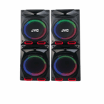 JVC XS-N6233PB dual speaker with LED lights glowing in blue, green, and red
