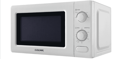 Goldair 20L Microwave Oven GMO-20 with Push-Button Door and 5 Power Settings