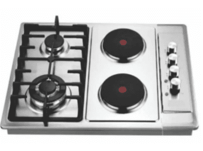 Goldair 2 Gas + 2 Electric Hob with stainless steel top and cast iron pan stands