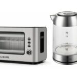 Goldair 2 Piece Glass Breakfast Pack with 1.7L kettle and 2 slice toaster