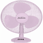 Sunbeam 12-Inch Oscillating Desk Fan with 3-Speed Control and Sturdy Base