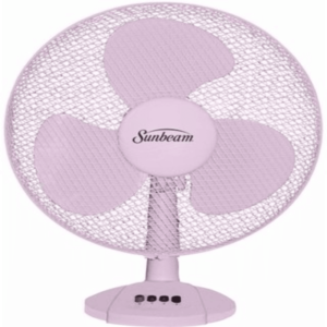 Sunbeam 12-Inch Oscillating Desk Fan with 3-Speed Control and Sturdy Base