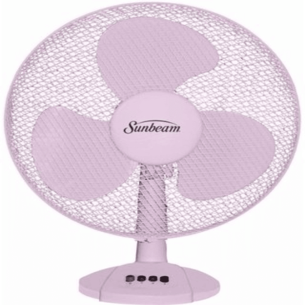 Sunbeam 12-Inch Oscillating Desk Fan with 3-Speed Control and Sturdy Base