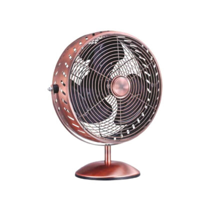 Goldair 8-Inch Copper Metal Desk Fan with Aluminium Blades and Adjustable Tilt
