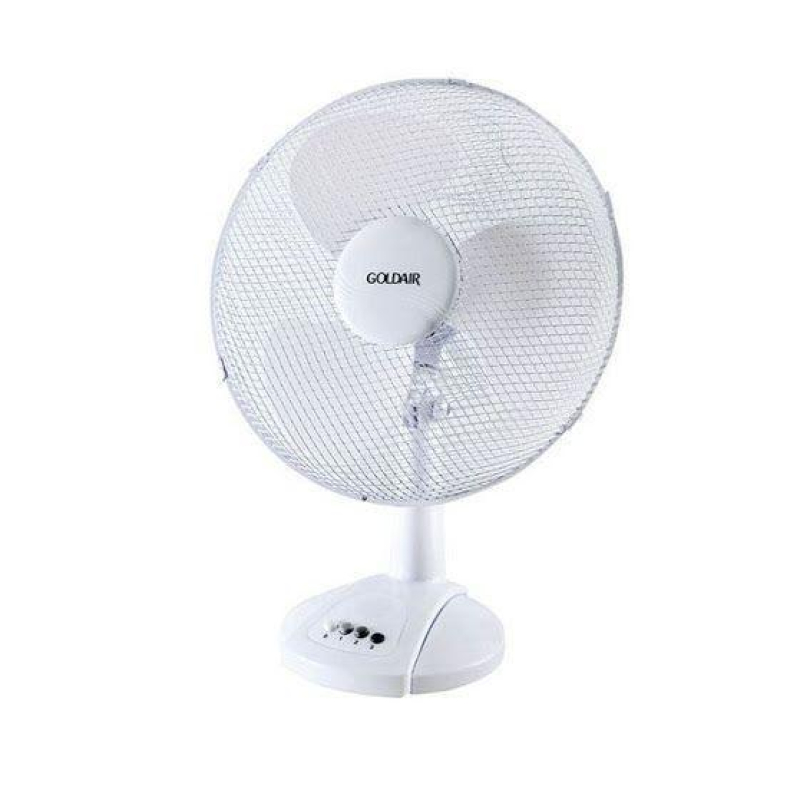 Goldair 40cm Oscillating Desk Fan GDF-10A with Push Button and Metal Guard
