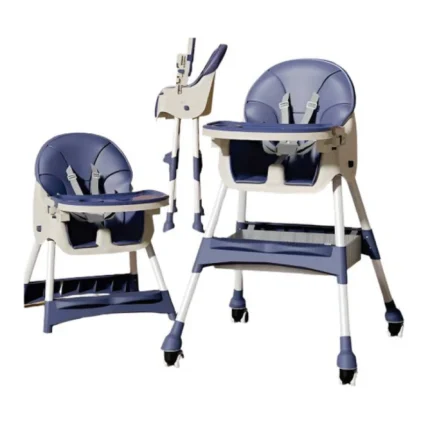 Conti Baby High Chair with adjustable height, removable tray, and toy storage