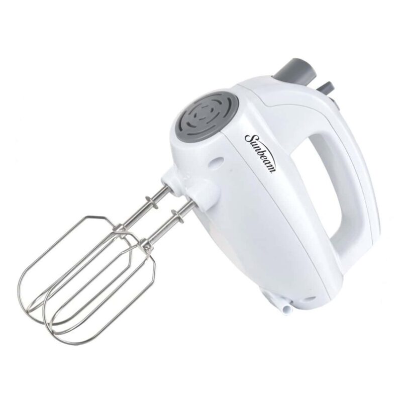 Sunbeam Hand Mixer with 5 speeds, Turbo function, and chrome accessories