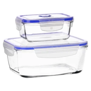 Superblock Rectangle 2Pc Set – Premium Glass Food Containers