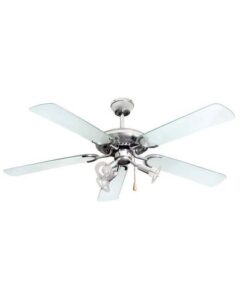 Sunbeam 132cm Chrome Ceiling Fan with 5 acrylic blades and 3 spot lights