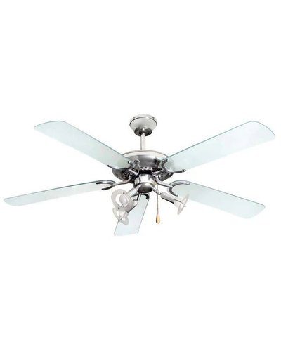 Sunbeam 132cm Chrome Ceiling Fan with 5 acrylic blades and 3 spot lights