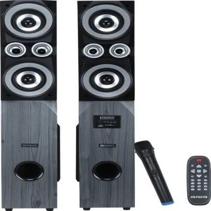 Aiwa Bluetooth Speaker with subwoofer and wireless microphone