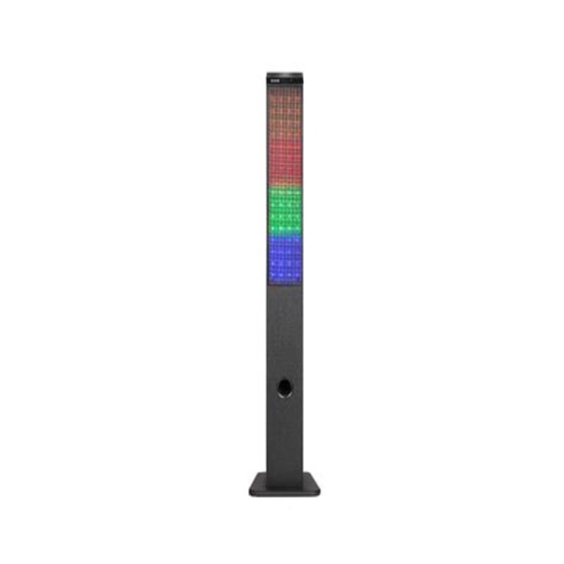Wooden Tower Bluetooth Speaker with LED Lights and FM Radio