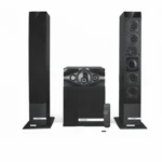 Aiwa 2.1Bt Speaker System – Front View with Subwoofer and Satellites