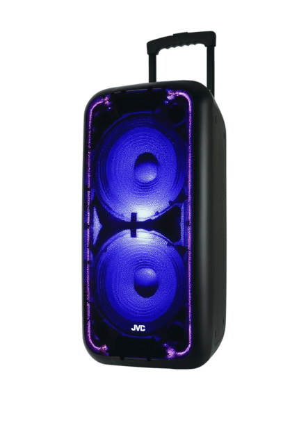 JVC XS-N518PB 10-inch Bluetooth trolley speaker with dual woofers and wireless microphone
