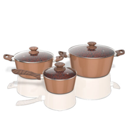 Bennett Read Copper And Rock 6Pc Pot Set with copper finish and lids