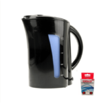 Ideal 1.7L Auto Kettle Black IDAK-501B with Hinged Lid and Home Hub Descaler