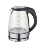 Sunbeam Ribbed Glass Kettle – Black, 1.7L, 2200W