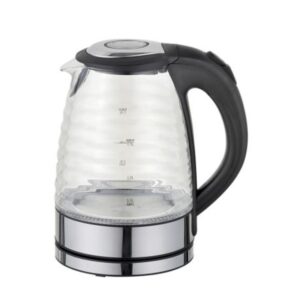 Sunbeam Ribbed Glass Kettle – Black, 1.7L, 2200W