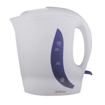 Sunbeam 1.7L Hinged Lid Auto Jug Kettle White SAK-100WA with Built-In Filter