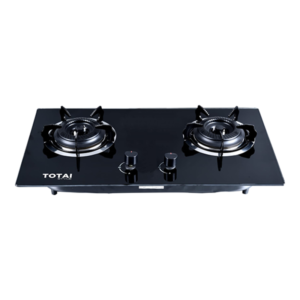 Total 60cm 2 Burner Gas on Glass Hob Black with Flame Failure Safety