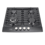 Totai 4 Burner Gas Hob in black enamel with flame failure safety device