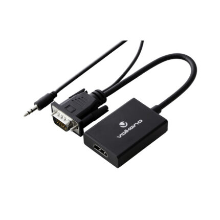 Volkano VGA Male to HDMI Female Converter with Audio – 10cm Cable