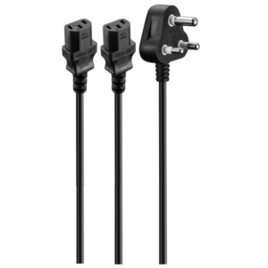 Volkano VK-8142-BK Presto Series Double 3-Pin IEC Power Cable – 1.8m