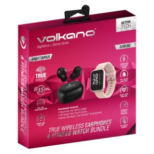 Volkano Sagittarius TWS + Serene Series Smart Watch Bundle - Gold
