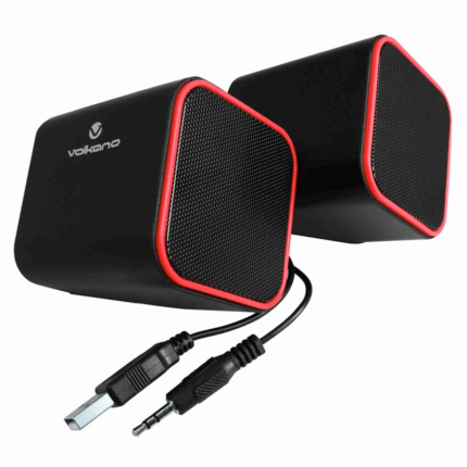 Volkano Diamond Series USB Speaker in Red – Portable USB + AUX Stereo Sound