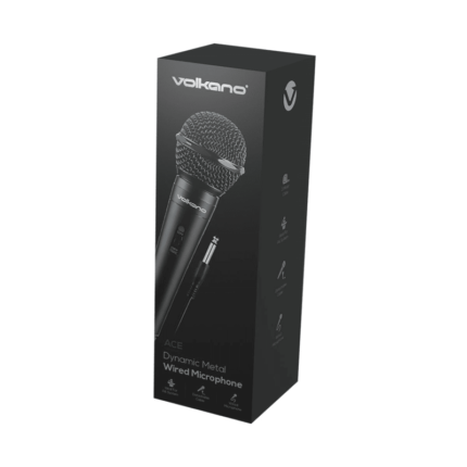 Volkano Ace Series Wired Dynamic Vocal Microphone – Black