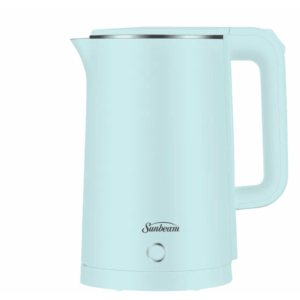 Sunbeam 1.8L Cool Touch Kettle in blue with cordless base and safety features