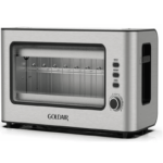 Goldair 2 Slice Glass Toaster GTT-2000 with Transparent Sides and Browning Settings