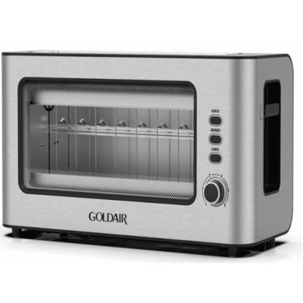 Goldair 2 Slice Glass Toaster GTT-2000 with Transparent Sides and Browning Settings