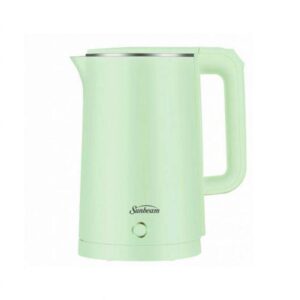 Sunbeam 1.8L Cool Touch Kettle in green with cordless base and safety features