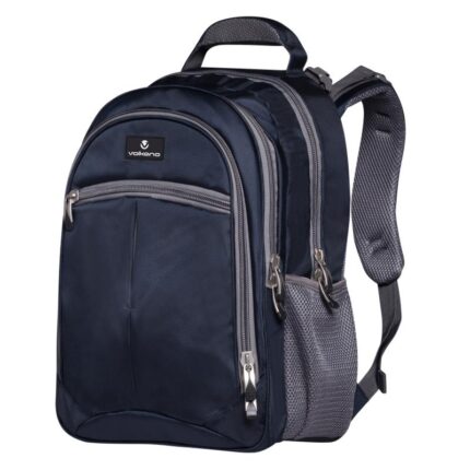Volkano Orthopaedic Backpack 36L in Navy and Grey with padded straps and multiple compartments