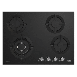Defy 70cm Gemini Gas Glass Hob – 4 Burners with Wok Burner