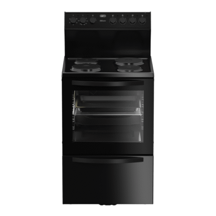 Defy 60cm 4 Plate Electric Stove with Static Oven – Black