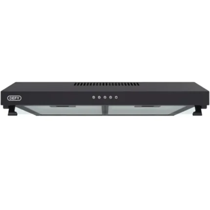 Defy 60cm Black Cooker Hood – 3-Speed Fan, LED Light