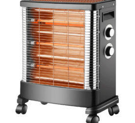 Goldair 4-bar electric quartz heater with wheels and adjustable power – Model GQH-1980