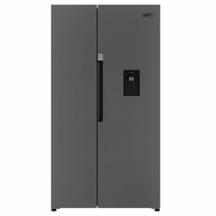 Defy 555L Side-by-Side Fridge Freezer – Satin Metallic DFF547