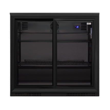 : SnoMaster 200L Under-Counter Sliding Door Beverage Cooler – Black (SMBC-200SL)