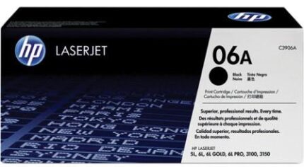 HP 06A C3906A Black LaserJet Toner Cartridge – Genuine HP Printer Supply