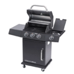 Cadac 3 Burner Stealth Gas Braai with foldable side tables and black finish